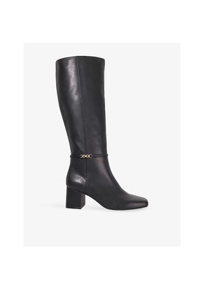 Womens Dune Sanna Heeled Leather Knee-High Boots