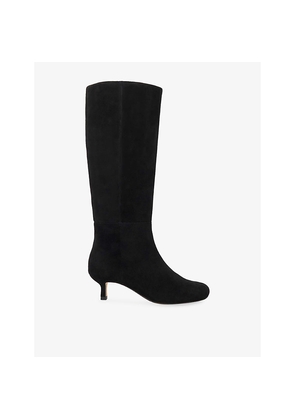 Womens Dune Searing Heeled Suede Knee-High Boots
