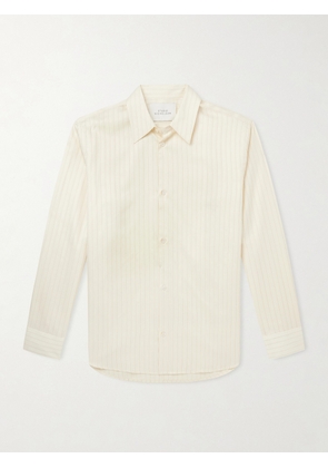 Studio Nicholson - View Striped Silk and Cotton-Blend Shirt - Men - Neutrals - XS