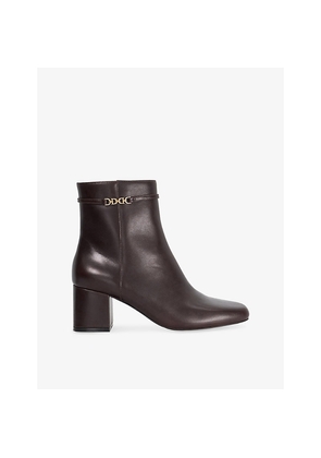 Womens Dune Oaklee Leather Heeled Ankle Boots