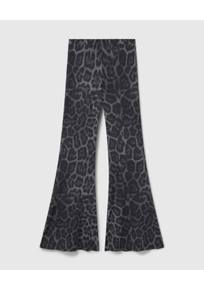 Stella McCartney - Leopard-Print Mid-Rise Flared Trousers, , Size: M