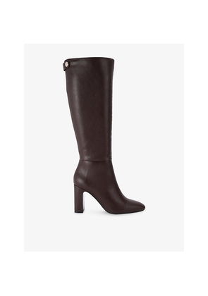Womens Carvela Jackpot Wide-Fit Faux-Leather Heeled Knee-High Boots