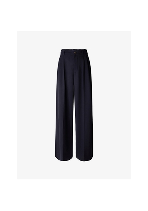 Womens Soeur Frejus Wide-Leg High-Rise Wool-Twill Trousers