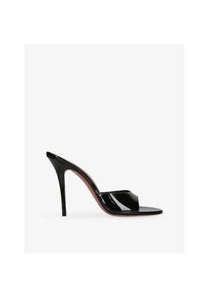 Womens Amina Muaddi Elodie 105 Patent Leather Heeled Slippers