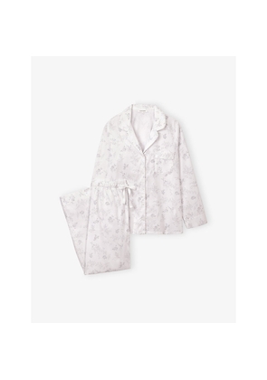 Womens The White Company Floral-Print Long-Sleeved Cotton Pyjamas