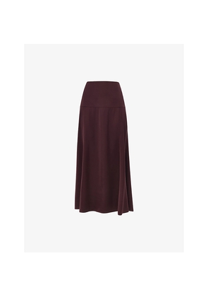 Womens Whistles High-Rise Bias-Cut Satin Midi Skirt