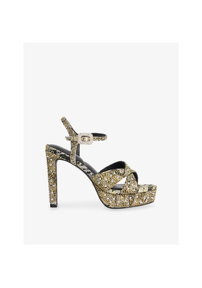 Womens Dune Mayve Satin Platform Heeled Sandals