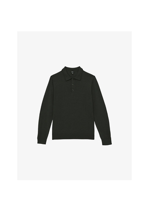 Mens Reiss Trafford Long-Sleeved Wool Polo Shirt