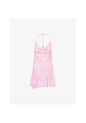 Womens Juicy Couture x Disney Power Halterneck Stretch-Woven Mini Dress