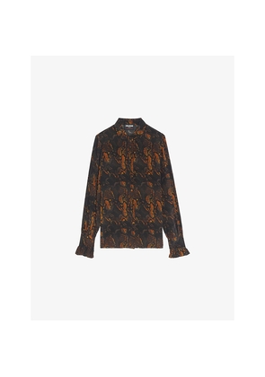Womens Zadig&Voltaire Thely Animal-Print Silk Shirt