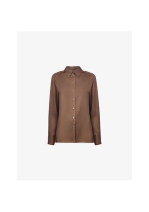 Womens Whistles Metallic Long-Sleeve Woven Shirt