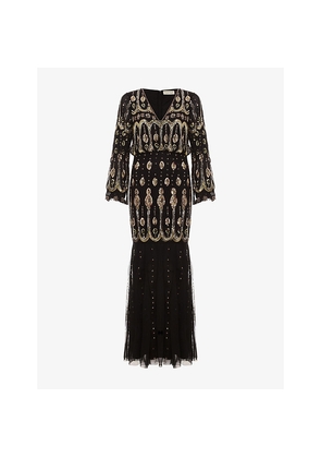 Womens Phase Eight Sasha Sequin-Embellished Woven Maxi Dress
