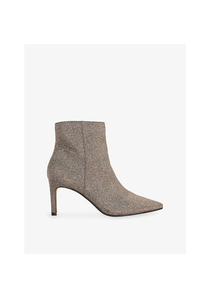 Womens Dune Obsessively Woven Heeled Ankle Boots