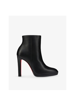 Womens Christian Louboutin Fannylove Booty 120 Calf-Leather Heeled Boots
