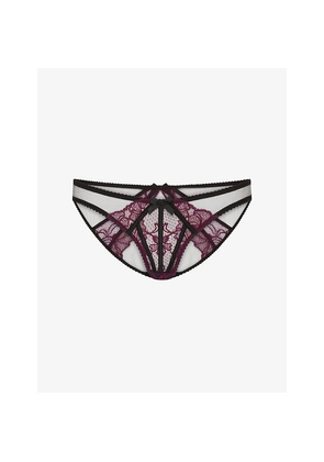 Womens Agent Provocateur Rozlyn Bikini Mesh and Lace Briefs