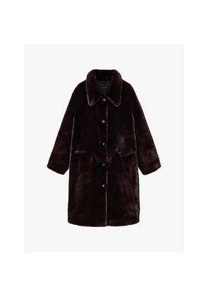 Womens Allsaints Sora Relaxed-Fit Faux-Fur Coat