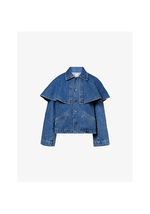 Womens Frame The Cape Boxy-Fit Denim Jacket