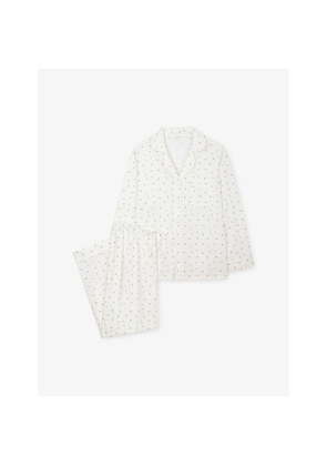 Womens The White Company Berry Print Classic Cotton Pyjama Set