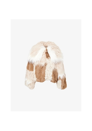 Womens Jaded London Oksana Patchwork Faux-Fur Coat