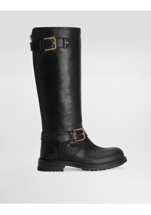 Dolce & Gabbana Calfskin Biker Boots - Woman Boots And Booties Black 37