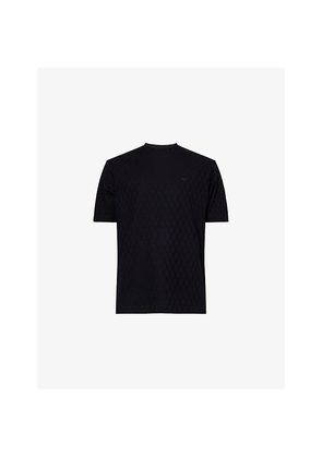 Mens Emporio Armani Jacquard Crewneck Cotton-Jersey T-Shirt