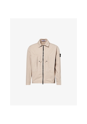 Mens Stone Island Ripstop Zip-Up Cotton Overshirt