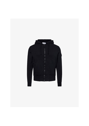 Mens Stone Island Brand-Patch Zip-Up Cotton Hoody
