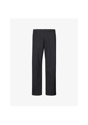 Mens Emporio Armani Icon Straight-Leg Stretch-Woven Trousers