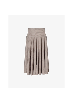 Womens Alaia Crinoline Ribbed Wool-Blend Midi Skirt