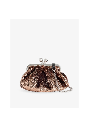 Womens Weekend Max Mara Pasticcino Sequin-Embellished Clutch Bag