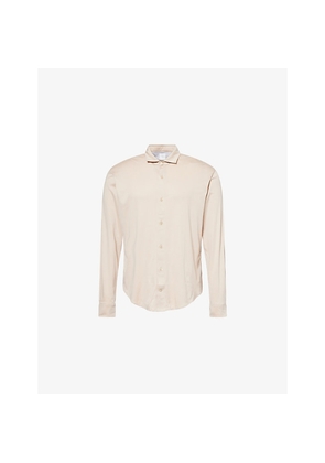 Mens Eleventy Long-Sleeve Modal and Cotton-Blend Shirt