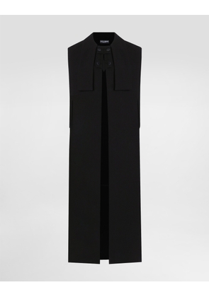 Dolce & Gabbana Wool Crêpe Cape - Woman Coats And Jackets Black 42