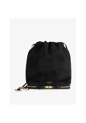 Womens Alaia Pochon Suede Shoulder Bag