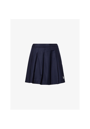 Womens Sporty & Rich School Pleated Wool Mini Skirt