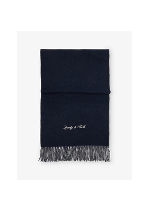 Womens Sporty & Rich Signature Logo-Embroidered Wool Scarf