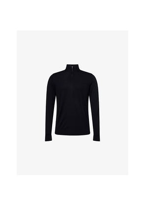 Mens Sunspel Half-Zip Long-Sleeve Merino Wool Jumper