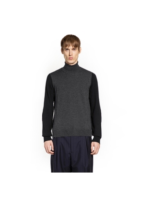 Two-Tone Wool Turtleneck Sweater