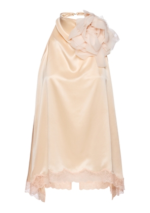 Magda Butrym Lace-Trimmed Silk Top - Moda Operandi