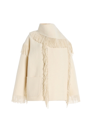 Toteme Fringed Wool Scarf Jacket - Moda Operandi