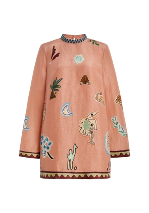 ALÉMAIS Laurence Linen-Silk Mini Dress - Moda Operandi