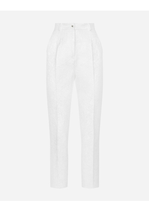 Dolce & Gabbana Brocade Cigarette Pants - Woman Pants And Shorts White 40