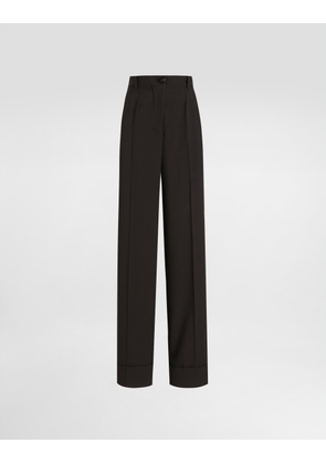 Dolce & Gabbana Flared Woolen Pants - Woman Pants And Shorts Black Wool 50