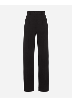 Dolce & Gabbana Flared Woolen Pants - Woman Pants And Shorts Black 48