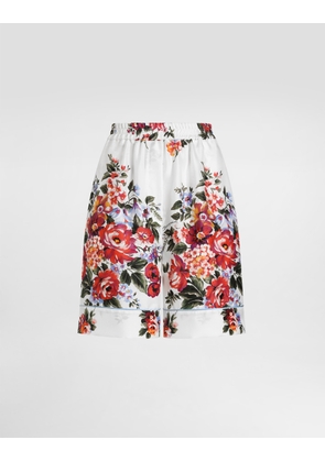 Dolce & Gabbana Flower Bouquet-print Twill Vanity Bermuda Shorts - Woman Pants And Shorts Multicolor 42