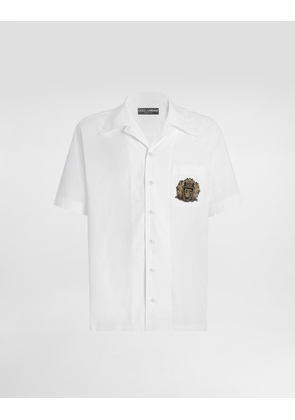 Dolce & Gabbana Hawaii Cotton Poplin Shirt - Man Shirts White 39