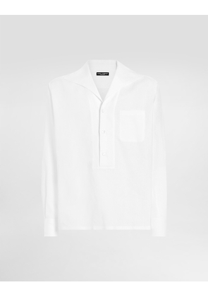 Dolce & Gabbana Three-button Long-sleeved Linen Shirt - Man Shirts White Linen 41