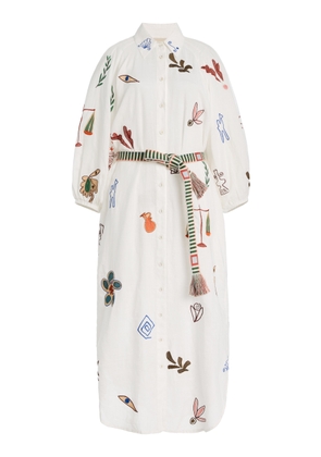 ALÉMAIS Mina Embroidered Midi Shirt Dress - Moda Operandi