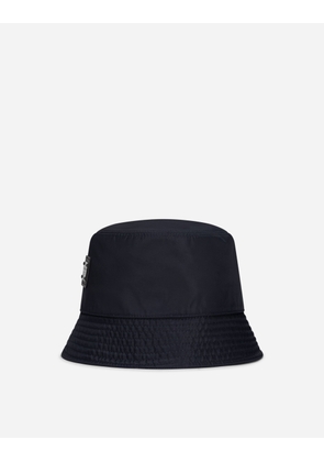 Dolce & Gabbana Nylon Bucket Hat With Branded Plate - Man Hats And Gloves Blue Cotton 58