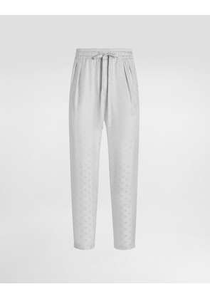 Dolce & Gabbana Dg Logo Jacquard Jogging Trousers - Man Pants And Shorts Gray 56