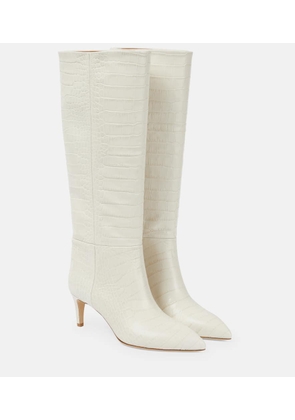Paris Texas Croc-effect leather knee-high boots